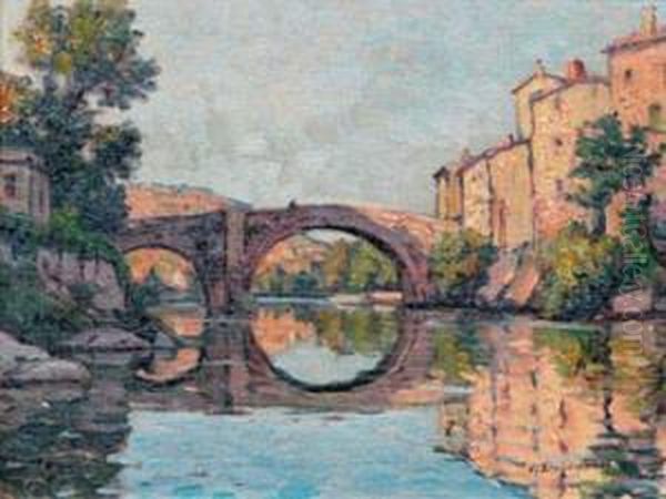 Pont De Vigan - Gard Oil Painting by Victor Brugairolles