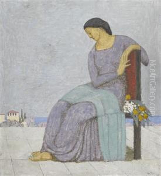 Sitzende Frau Oil Painting by Hans Bruhlmann