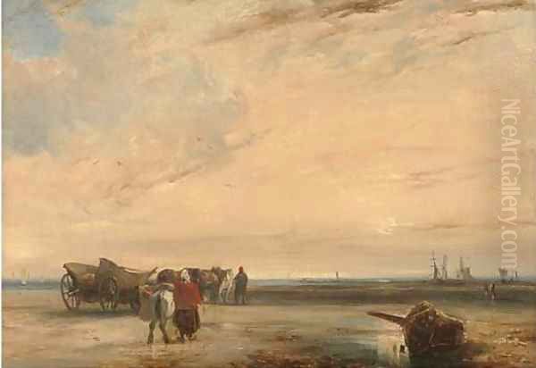 At low tide Oil Painting by Richard Parkes Bonington