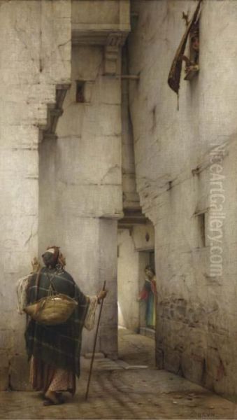 La Ruelle Oil Painting by Guillaume Charles Le Brun