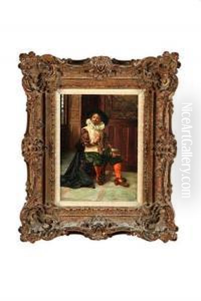 Portrait Of A Cavalier Oil Painting by Francois Brunery