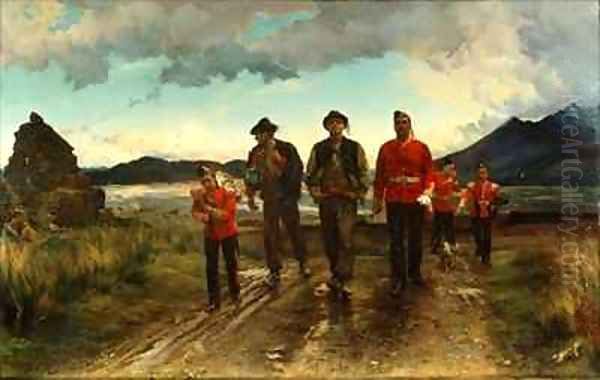 'Listed for the Connaught Rangers': Recruiting in Ireland Oil Painting by Lady (Elizabeth Southerden Thompson) Butler