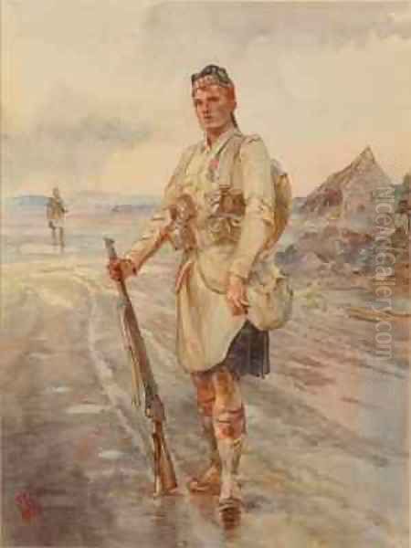 A V.C. of the Seaforths Oil Painting by Lady (Elizabeth Southerden Thompson) Butler