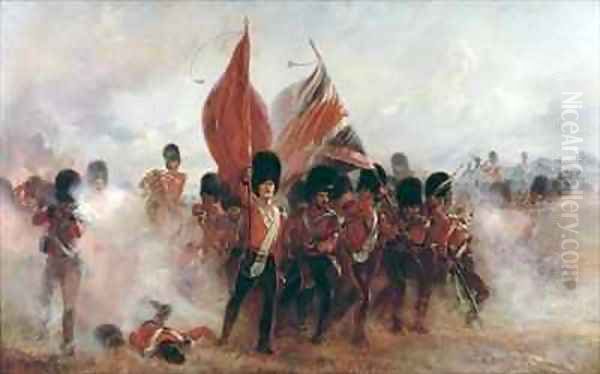 Scots Guards saving the Colours at Alma Oil Painting by Lady (Elizabeth Southerden Thompson) Butler