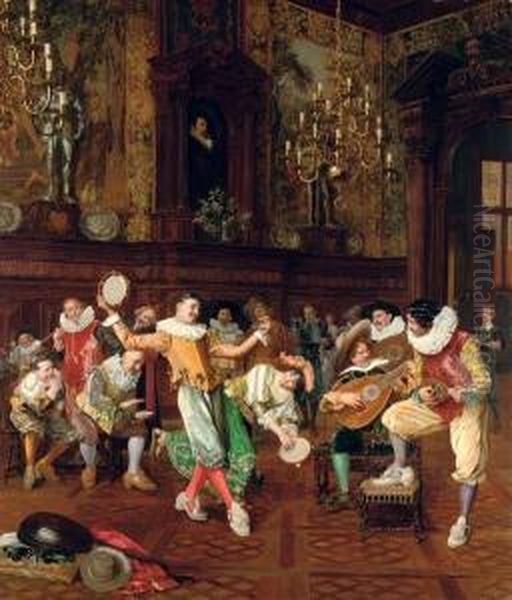 The Court Musicians Oil Painting by Francois Brunery