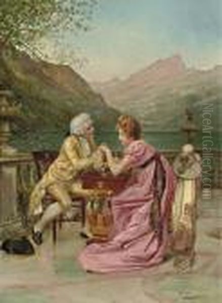 The Proposal Oil Painting by Francois Brunery