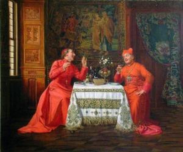 Lacryma-christi 1829, A Fine Vintage Oil Painting by Francois Brunery