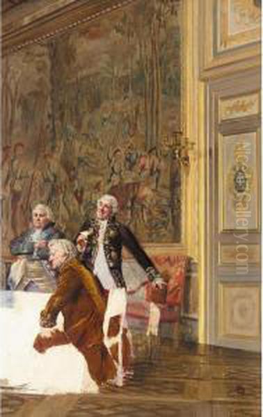 The Dining Room Oil Painting by Francois Brunery