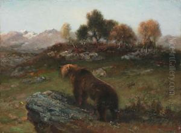 L'ours Oil Painting by Pierre Auguste Brunet-Houard