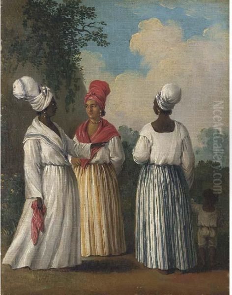 Free Women Of Dominica With A Child Oil Painting by Agostino Brunias