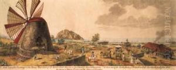 A North View Of The Buildings On
 The Sandy Point Estate Of Sirpatrick Blake Baronet In The Island Of 
Saint Christopher. Oil Painting by Agostino Brunias