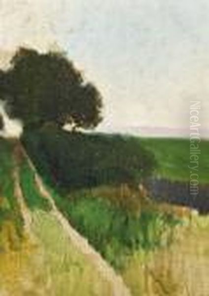 Feldweg Oil Painting by Ferdinand Brunner