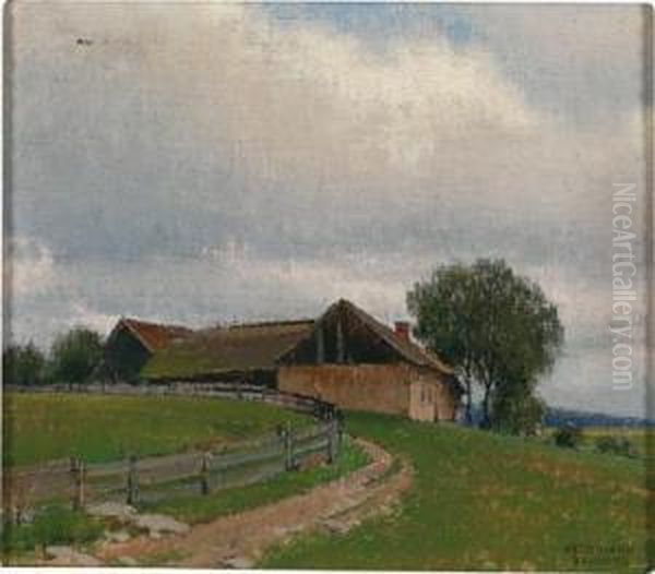 Bauernhaus Im Waldviertel Oil Painting by Ferdinand Brunner