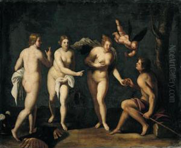 The Judgement Of Paris Oil Painting by Domenico Brusasorzi