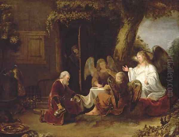 Abraham and the Three Angels Oil Painting by Ferdinand Bol