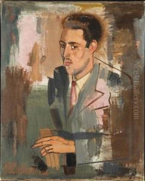 Portrait De Roger Brauns Oil Painting by Jean Brusselmans