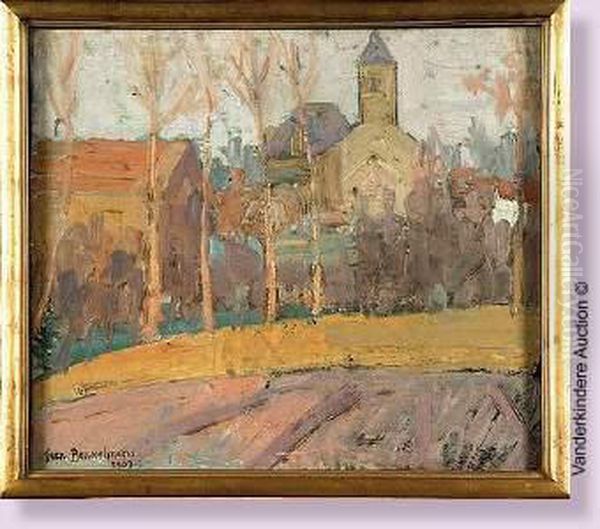 Vue De Village Oil Painting by Jean Brusselmans