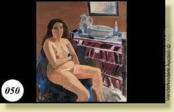 Vrouw Bij Haar Toilettafel Oil Painting by Jean Brusselmans