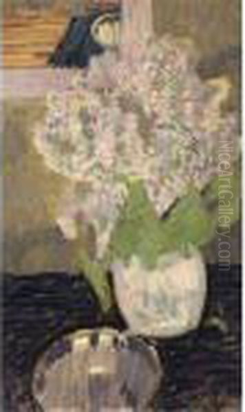 Vase De Fleurs Oil Painting by Jean Brusselmans