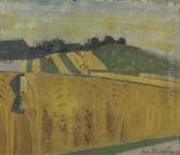 Farmer In A Field Oil Painting by Jean Brusselmans