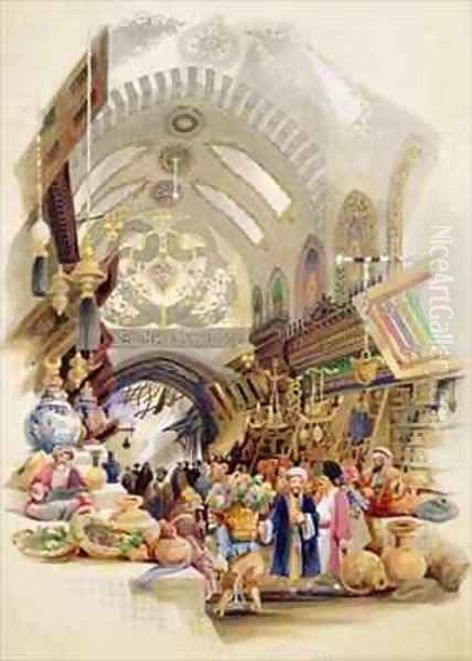 The Missr Tcharsky, or Egyptian Market, in Constantinople Oil Painting by A. Margaretta Burr