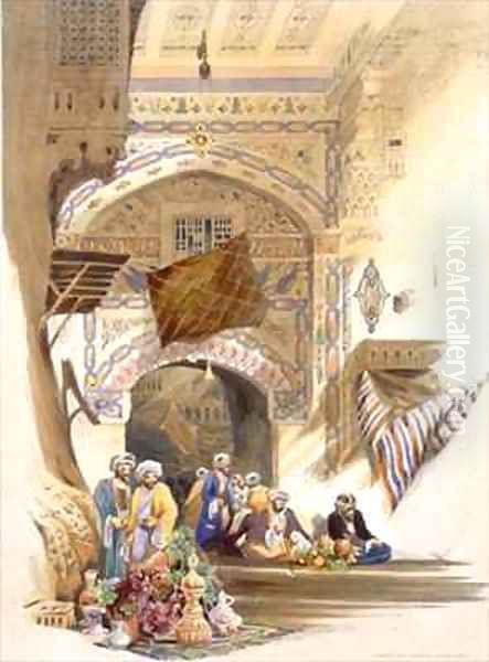 Gateway of a Bazaar, Grand Cairo Oil Painting by A. Margaretta Burr