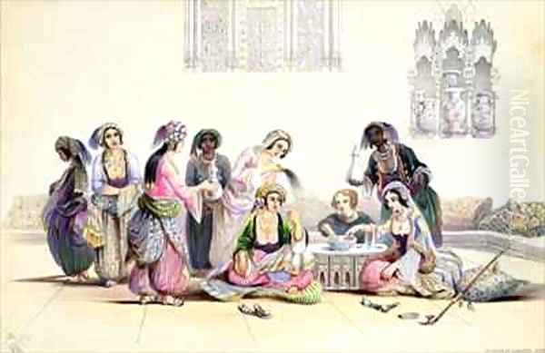 Interior of a Harem, in Cairo Oil Painting by A. Margaretta Burr