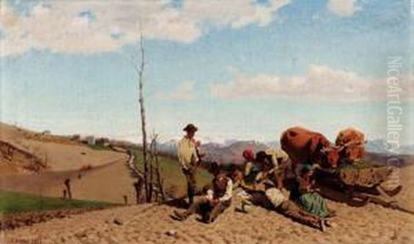 Prime Giornate Di Bel Tempo - 1872 Oil Painting by Stefano Bruzzi