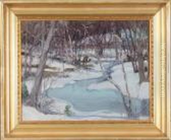 Snowscape Oil Painting by Everett Lloyd Bryant