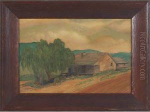 House Along A Dirt Road Oil Painting by Everett Lloyd Bryant