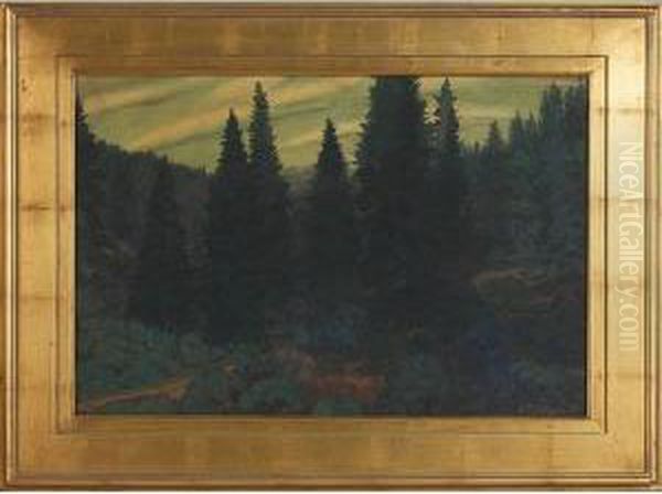 Among The Fir Trees Oil Painting by Everett Lloyd Bryant