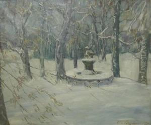 Winter Landscape Oil Painting by Everett Lloyd Bryant