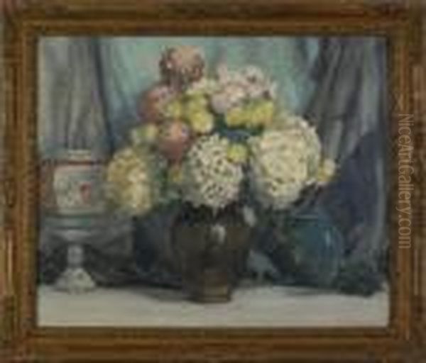 Still Life With Crock Oil Painting by Everett Lloyd Bryant