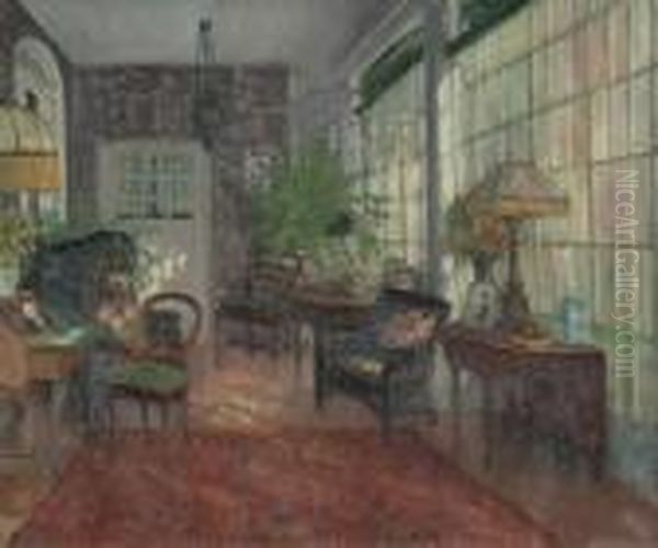 An Interior Oil Painting by Everett Lloyd Bryant