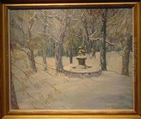 Winter Park Oil Painting by Everett Lloyd Bryant