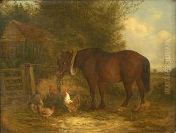 Farmyard Friend Oil Painting by Henry Charles Bryant