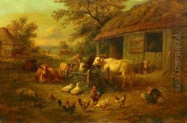 Feeding Time Oil Painting by Henry Charles Bryant