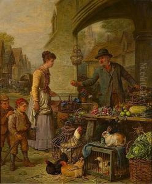 At The Market Oil Painting by Henry Charles Bryant