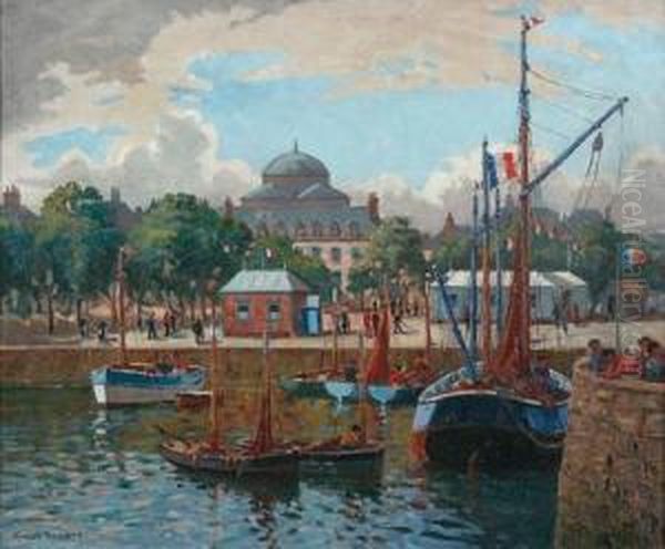 Fishing Port France Oil Painting by Henry Charles Bryant