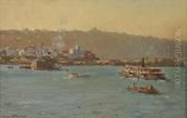 Untitled - Sydneyharbour Oil Painting by Henry Charles Bryant