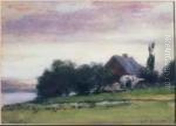 Farm House With River Oil Painting by William Brymner