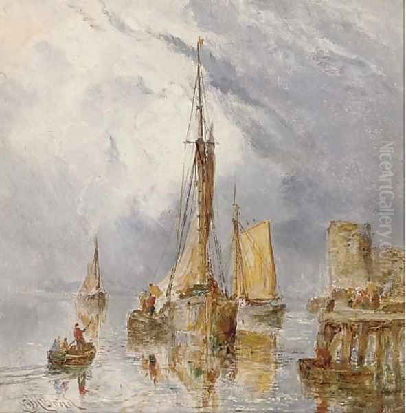 Preparing to set sail Oil Painting by William Joseph Caesar Julius Bond