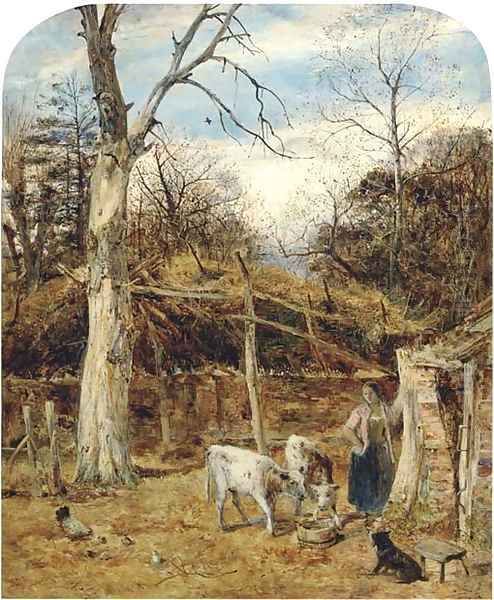 The farmyard Oil Painting by William Joseph Caesar Julius Bond