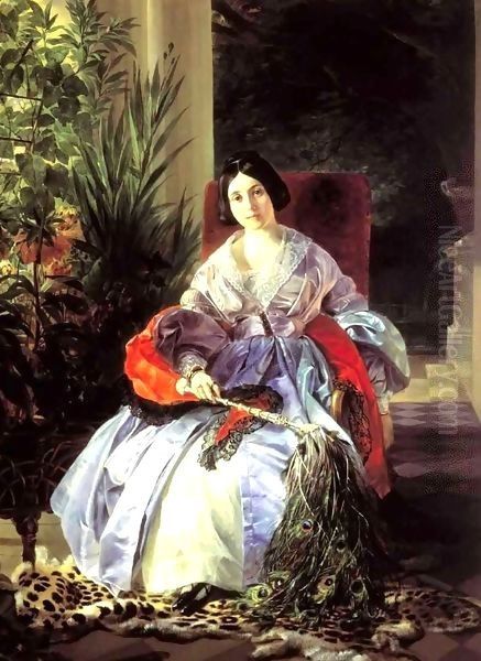 Portrait of the Princess Elizavetta Pavlovna Saltykova Oil Painting by Karl Pavlovich Bryullov