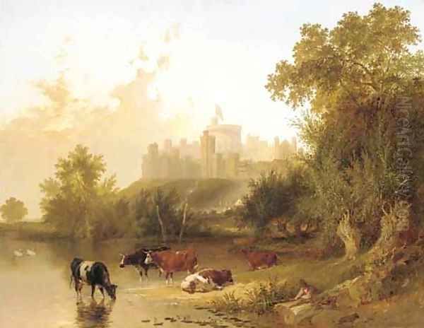 Windsor Castle from the Thames Oil Painting by Henry John Boddington