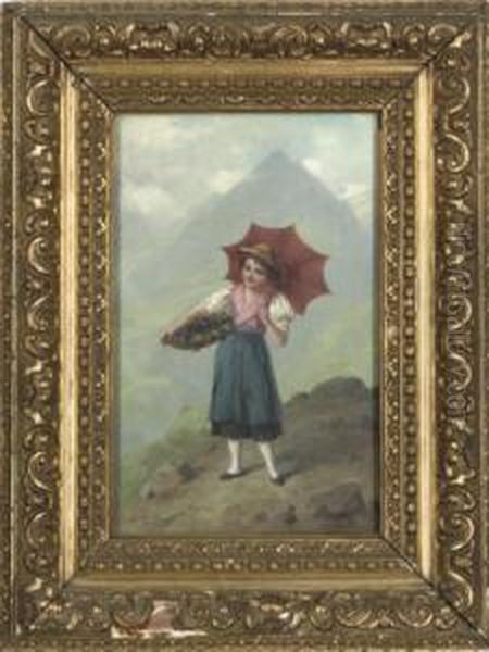 The Young Grape Picker Oil Painting by Josef Bche