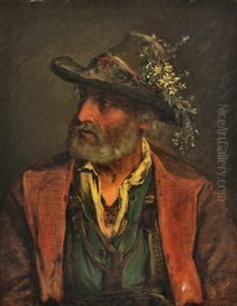 Bildnis Eines Meraner Bauern Oil Painting by Josef Bche