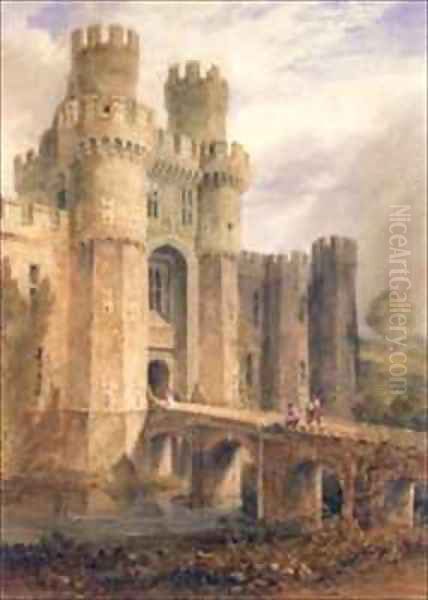 Hurstmontceaux Castle, Sussex Oil Painting by John Chessell Buckler