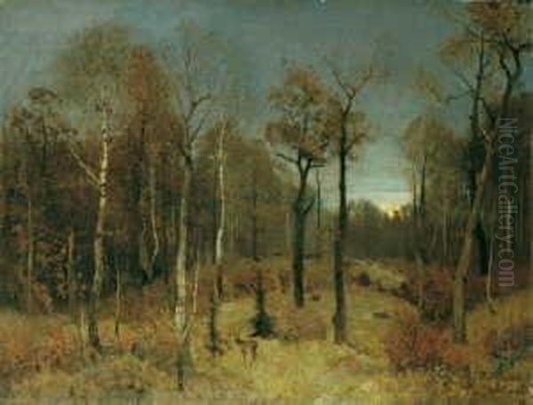 Herbstliche Waldlandschaft. Oil Painting by Karl Buchholz