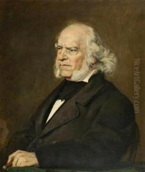 Portrait Of Peter Bohren. Oil Painting by Frank Buchser